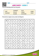 Word Search with letter c